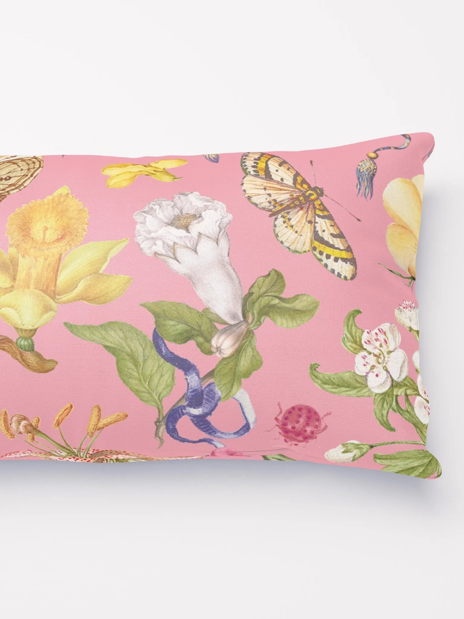 Vintage-Inspired Floral & Butterfly All-Over Print Pillow – Pink product image (3)