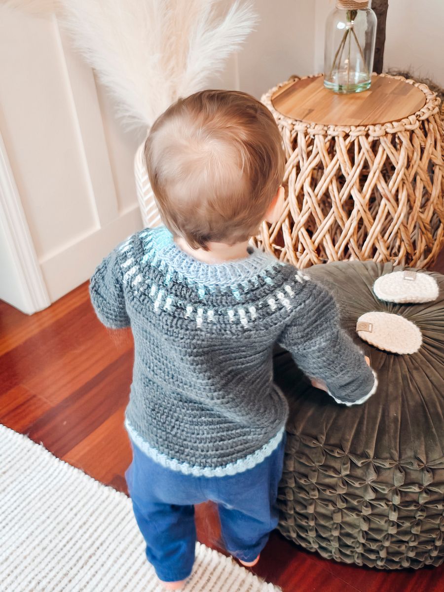Mosaic Ridge Child Crochet Pullover Pattern product image (5)