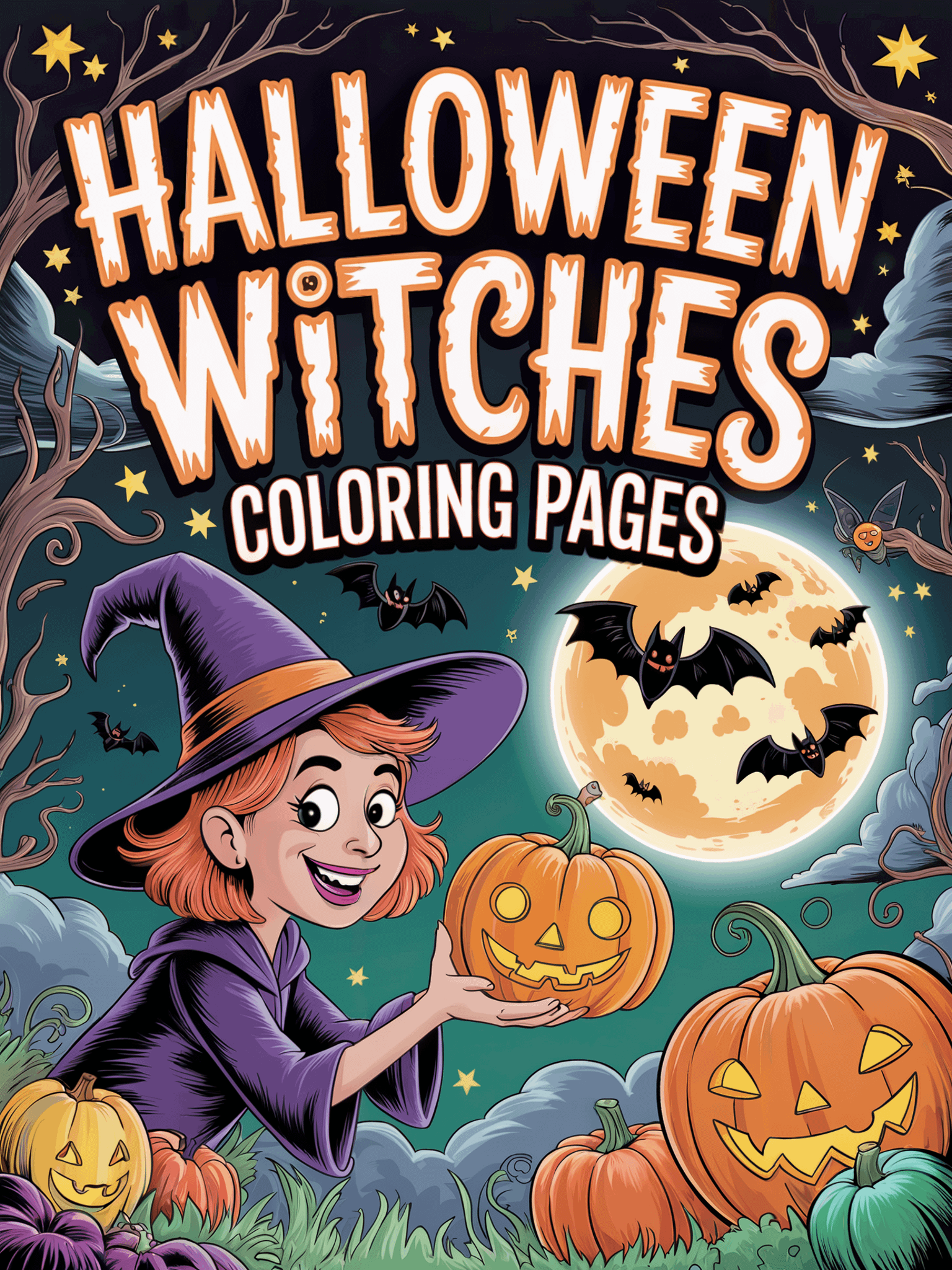 70 Halloween - Witches & Haunted Places - Coloring Pages for Teens and Adults product image (1)