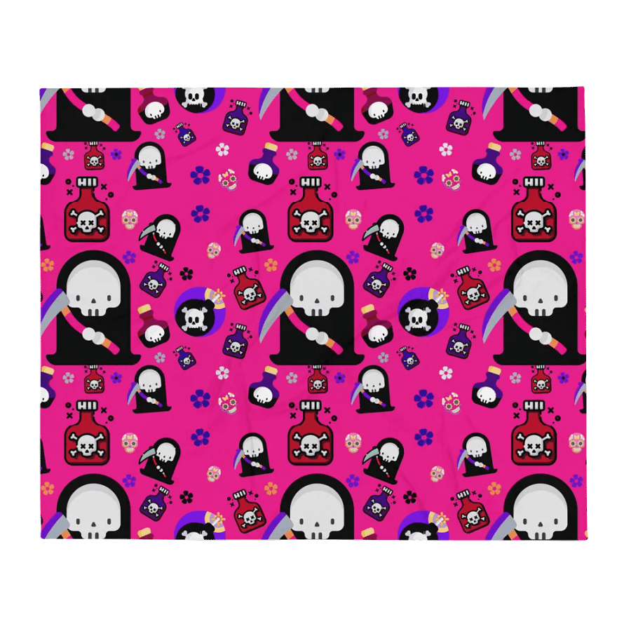 Pink Grim Reaper Throw Blanket product image (3)