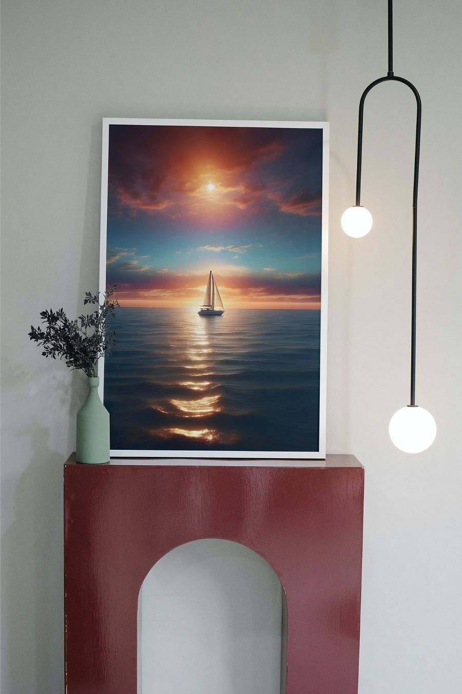 Sail Away Seascape at Sunset Poster product image (1)