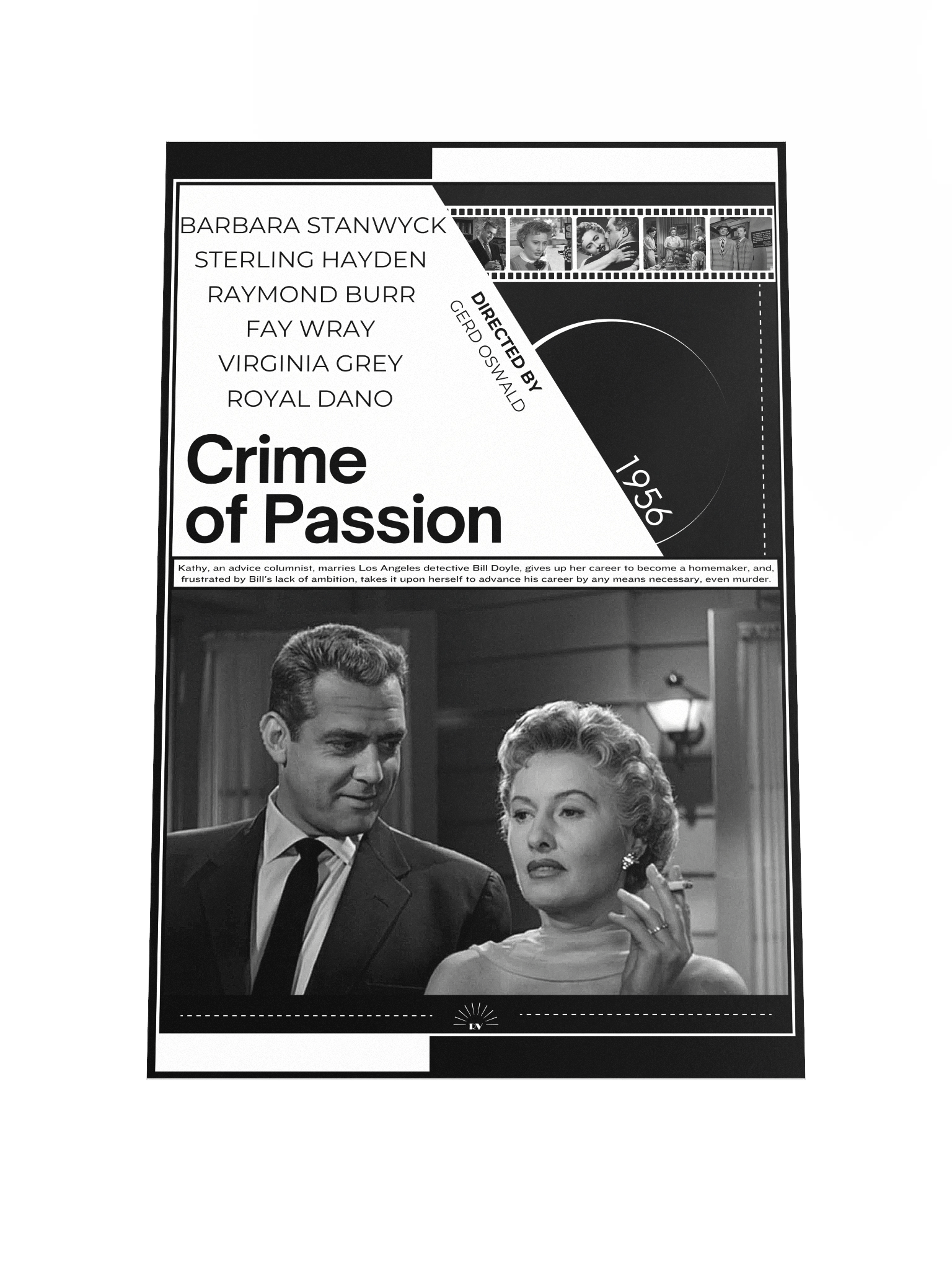 Crime of Passion with Barbara Stanwyck 1956 | Movie Poster | 12x18 Wall Art product image (1)