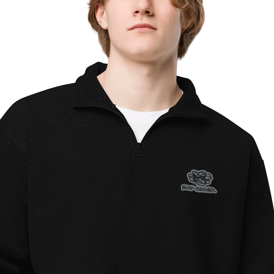 BUSY-BRAINED (smoke design) embroidered quarter zip product image (5)