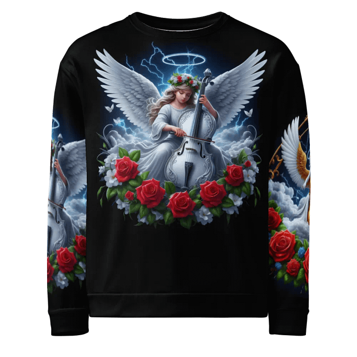 Angels making Music with a Cello - All-Over Unisex Sweatshirt #2 product image (1)