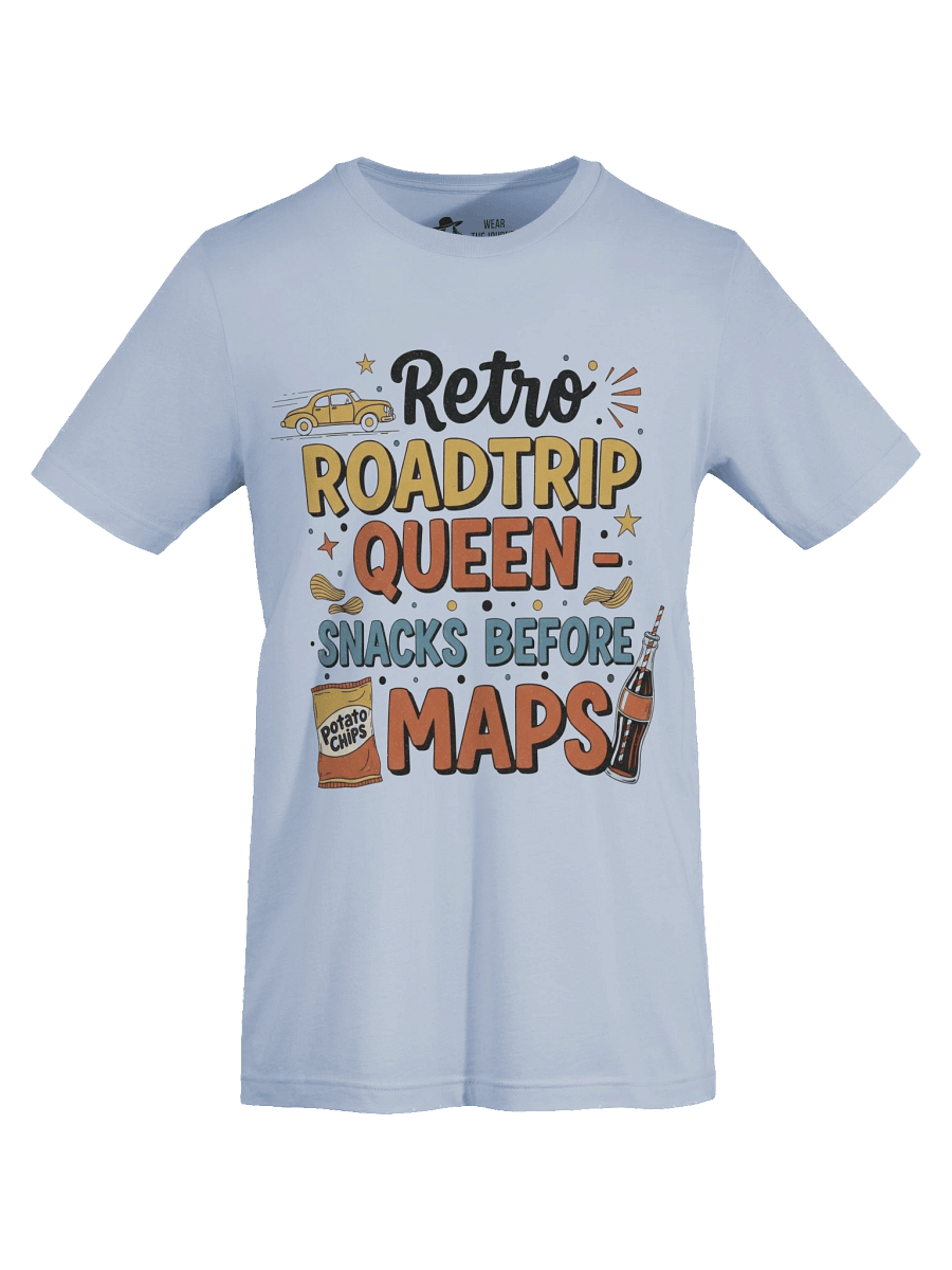 1. T-Shirt Description Title: Retro Roadtrip Queen T-Shirt - Snacks Before Maps Vintage Traveller Gift product image (47)