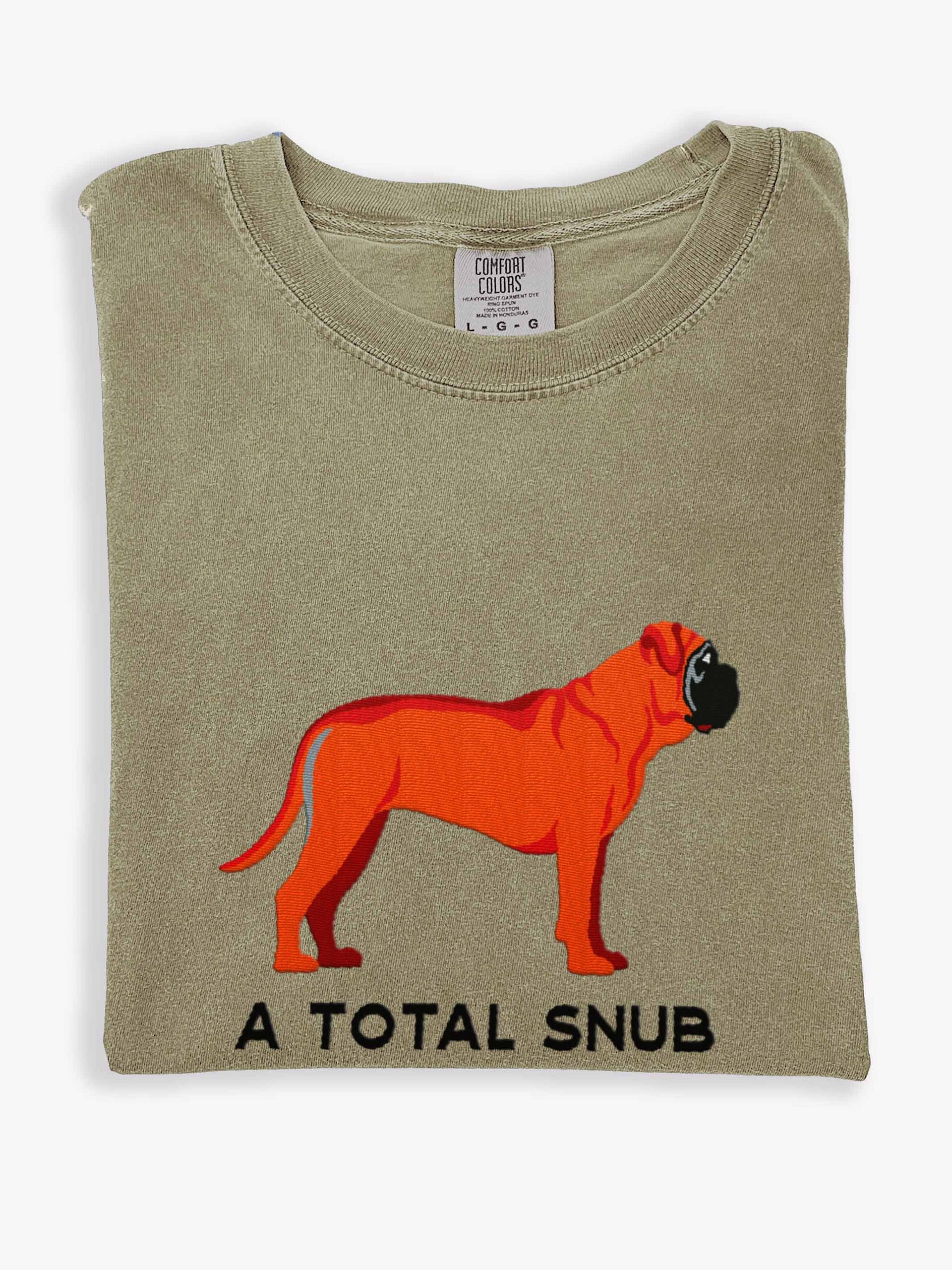 A Total Snub T-Shirt(Embroidered) of an English Mastiff(Red) product image (1)