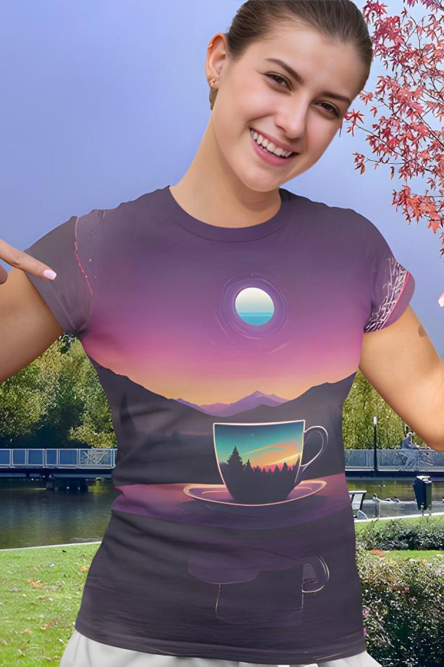 Coffee Sunset All Over Print T-shirt product image (1)