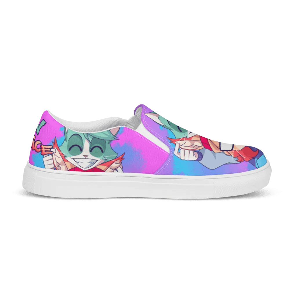 Cyan Teasing Alice's Ears Men Slip-On Canvas Shoes product image (10)
