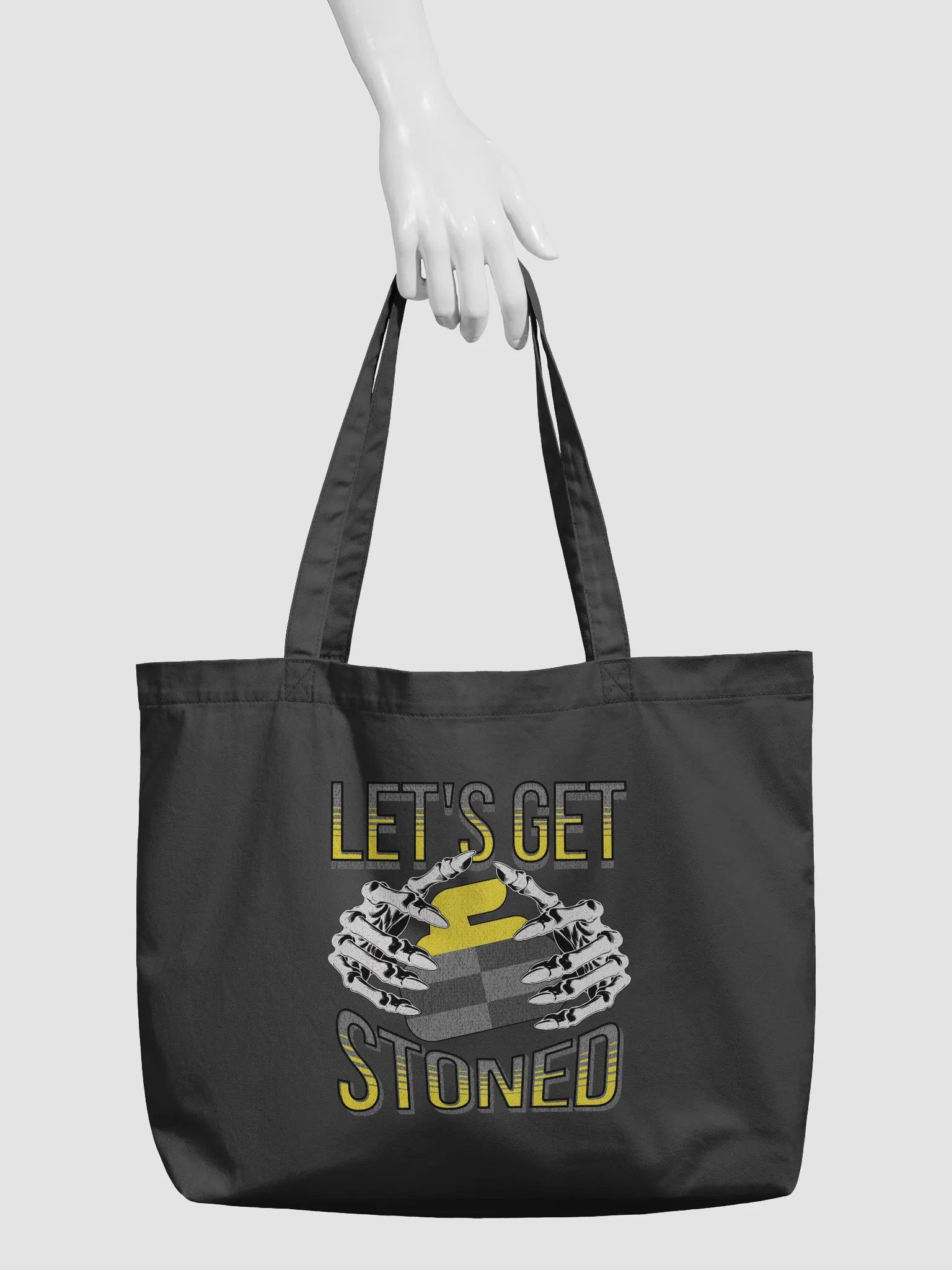 Lets Get Stoned Curling Skeletal Hands Eco Tote product image (3)