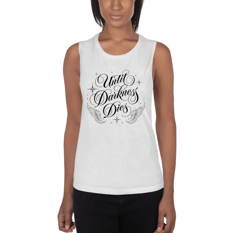 Until Darkness Dies (wings design) Bella+Canvas Women's Flowy Muscle Tank product image (48)