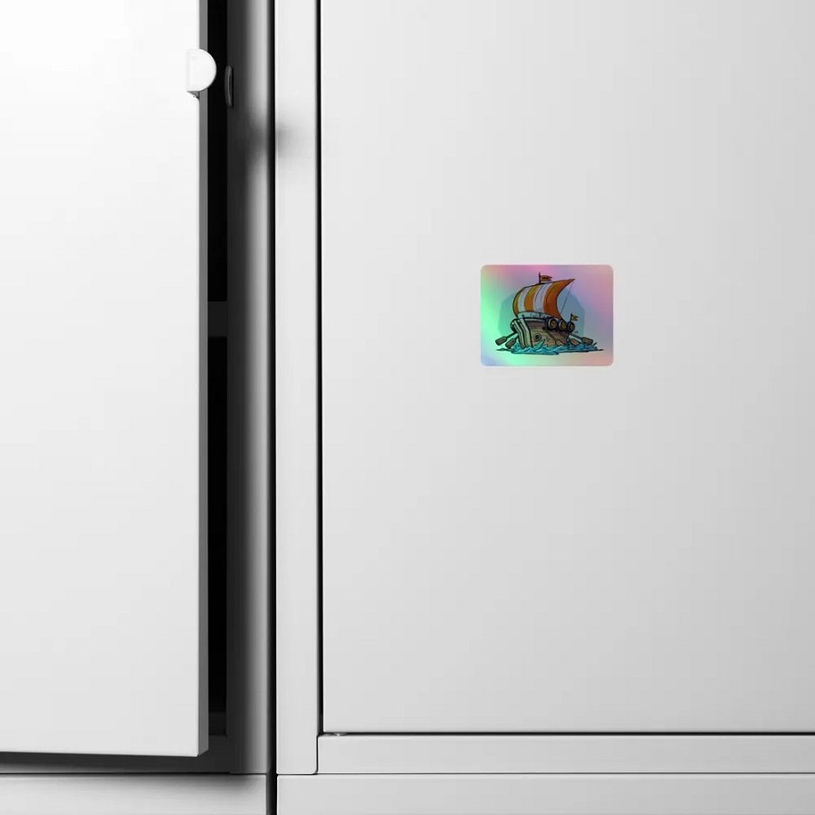 Viking bucket hat ship holographic sticker product image (6)