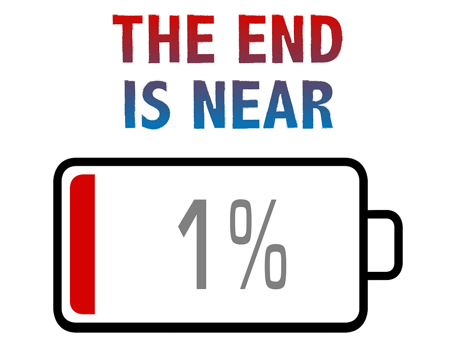 The End Is Near with Battery at 1% T-Shirt product image (2)