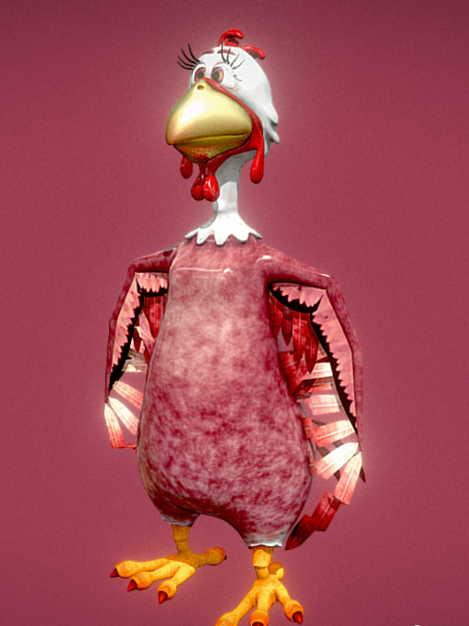 Cute Hen 3d Model with Moving Animations product image (1)