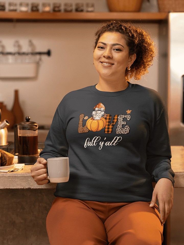 Halloween Gnome and Ghost Love Fall Y'all Sweatshirt product image (1)