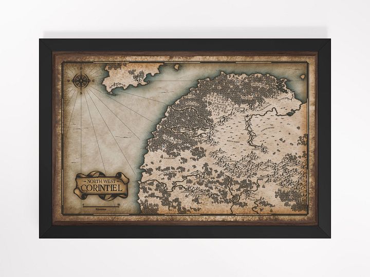 Framed North West Corintiel Map product image (1)