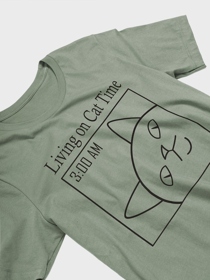 Living on Cat Time (Black Print) - Unisex Adult Super Soft Lightweight T-shirt product image (2)