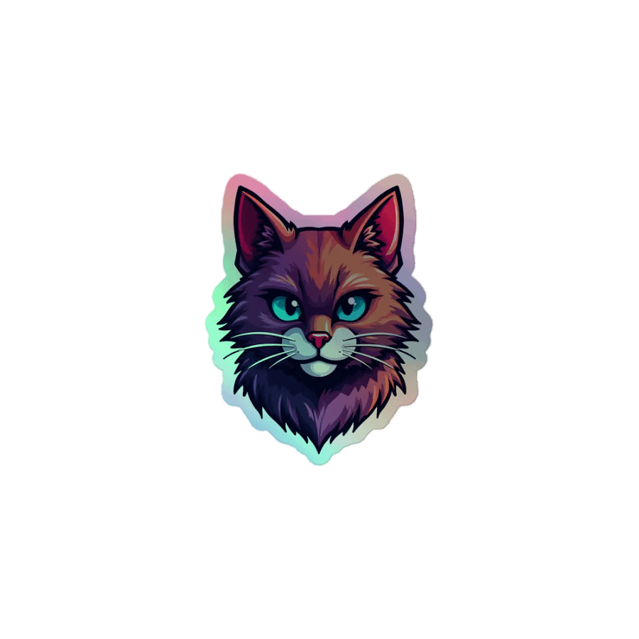 Whimsical Cat Holographic Sticker Set product image (1)