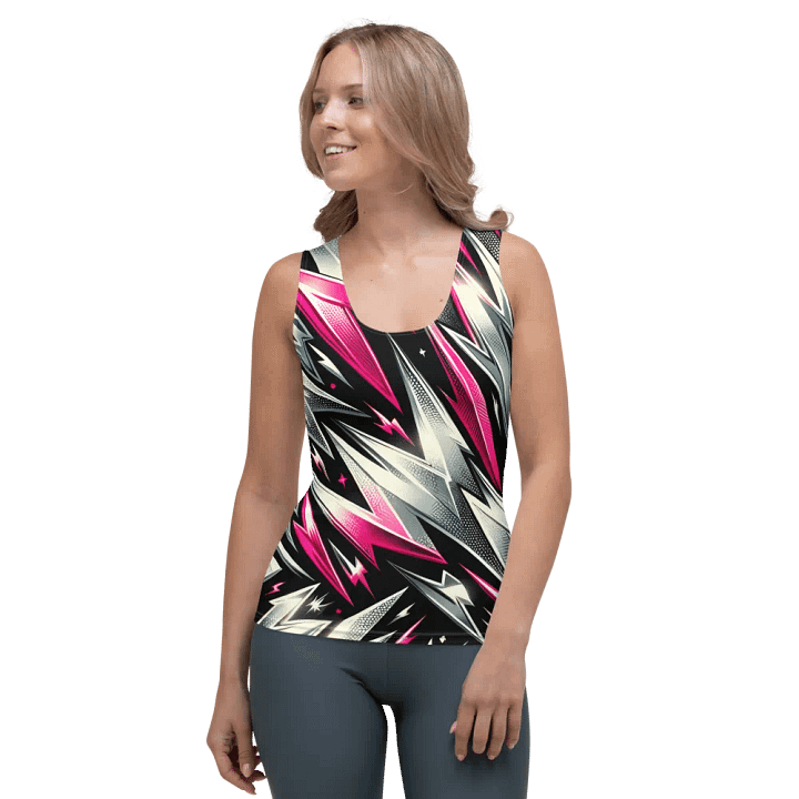 T3 Silver & Hot Pink Lightning Womens Tank product image (1)