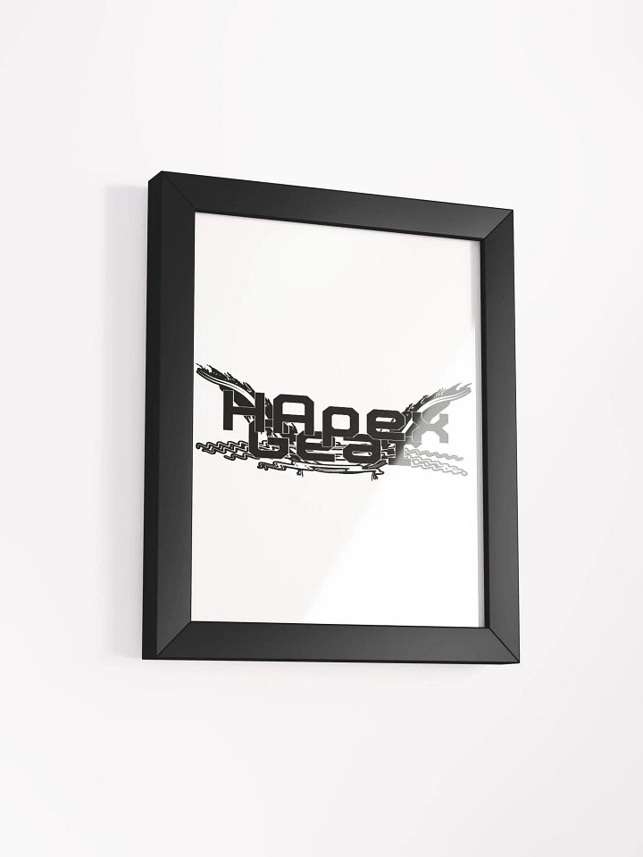 Framed - High-Quality Matte Poster - Embroidered - Black HApex Gear White Logo product image (2)