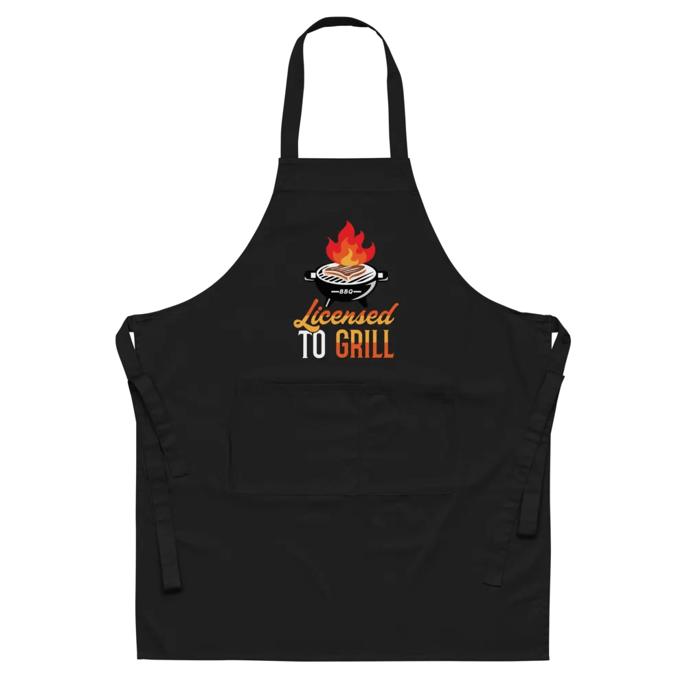 License To Grill-Apron Orange Lettering product image (6)