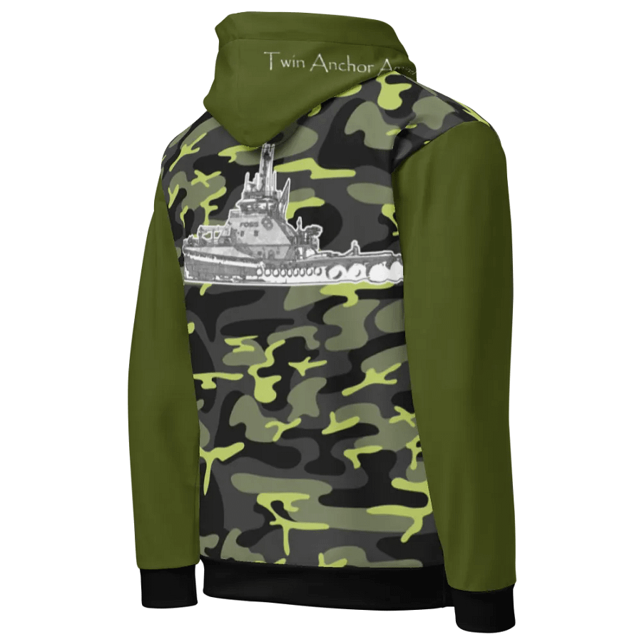Green & Camouflage Foss tug Sketch Hoodie product image (6)