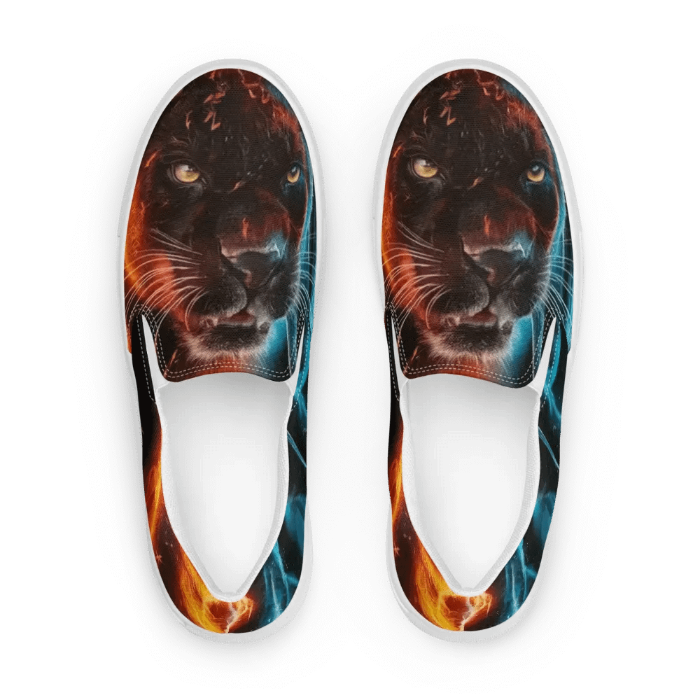 Ethereal Panther Fire and Ice Women's Slip-On Canvas Shoes product image (2)