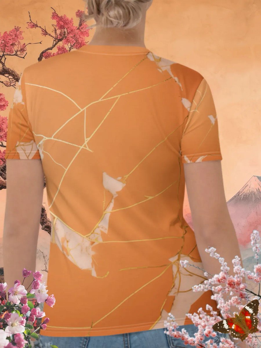 Orange & Gold Kintsugi Print T-Shirt product image (2)