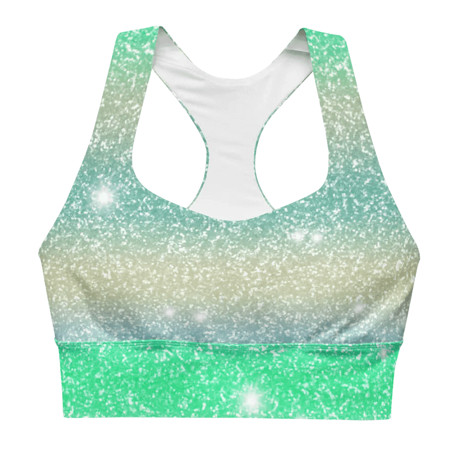 Glitter Unicorn Texture Design Longline Sports Bra - 1 product image (11)