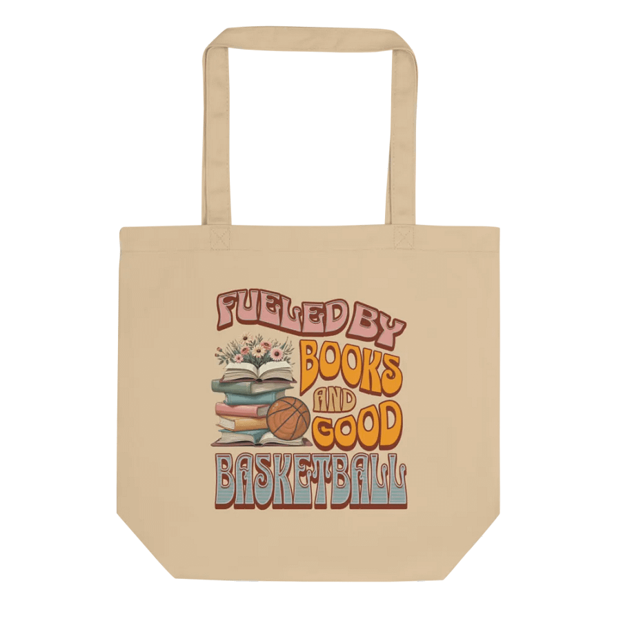 Fueled By Books And Good Basketball Vintage Bookworm Tote Bag product image (1)