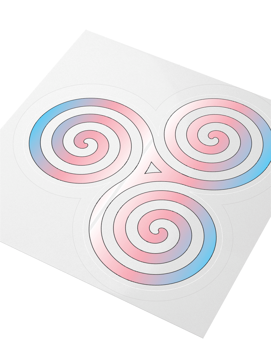 Trans Pride Gradient Celtic Triskelion Sticker product image (7)