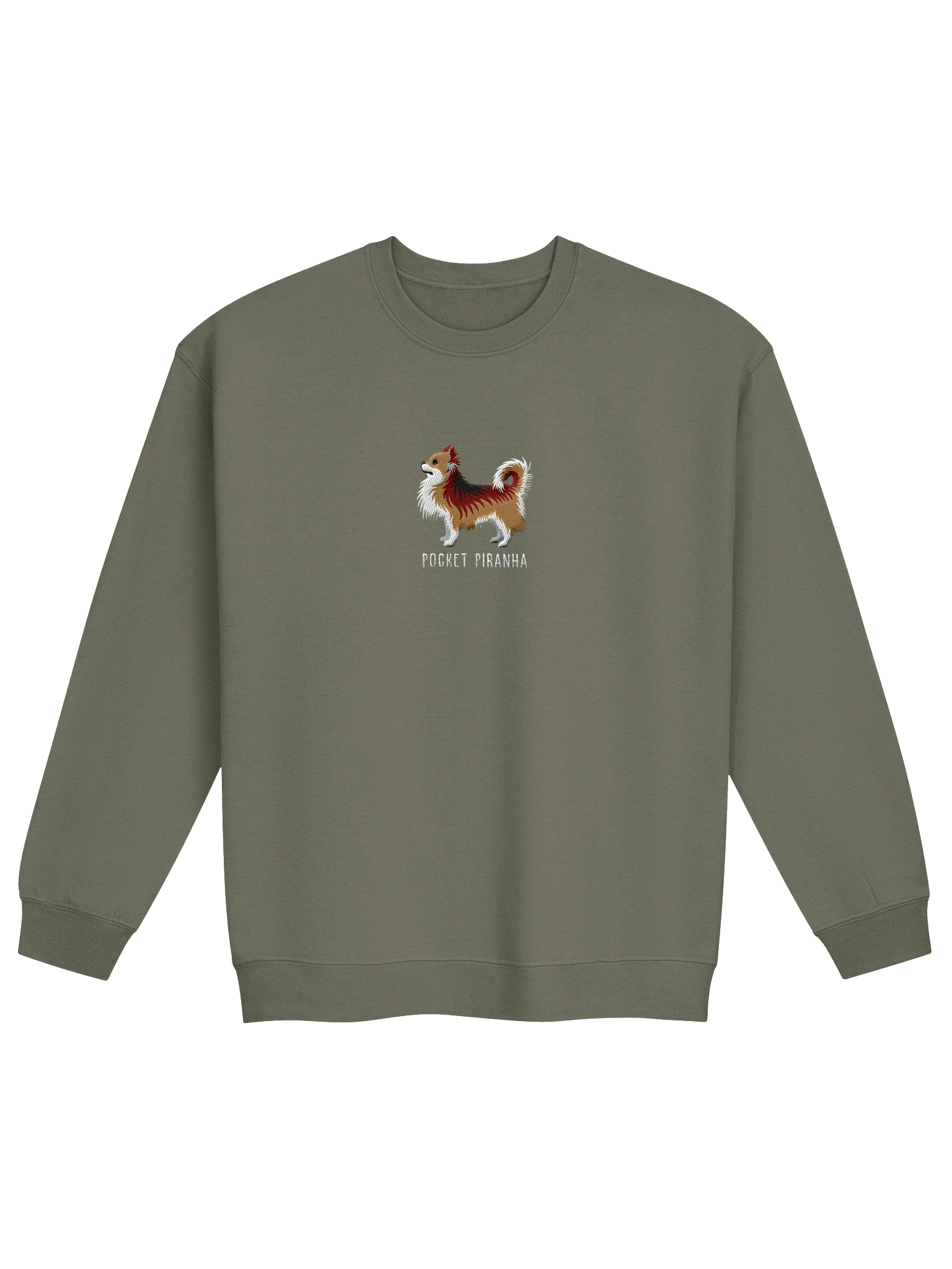 Pocket Piranha Sweatshirt (Embroidered) of a Longhaired Chihuahua(Sable) product image (17)