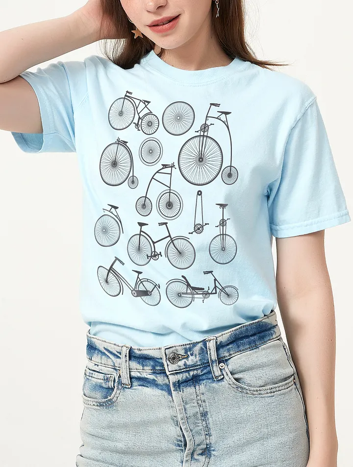 Vintage Bicycles T-Shirt | Vintage-Style Dark and Light Academia Shirt for Cyclists and Bicycle Lovers product image (6)