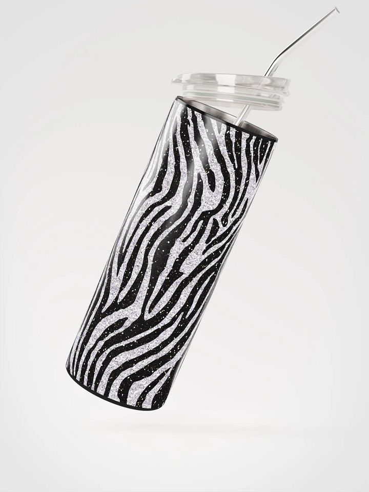 Quench Your Thirst in Style with our Zebra Print Stainless Steel Tumbler | Eco-Friendly 20 oz Tumbler with Reusable Straw Included product image (2)