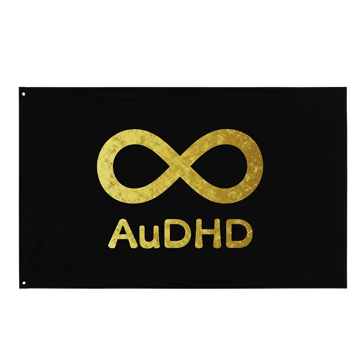 Golden Infinity AuDHD Flag (Black) product image (1)