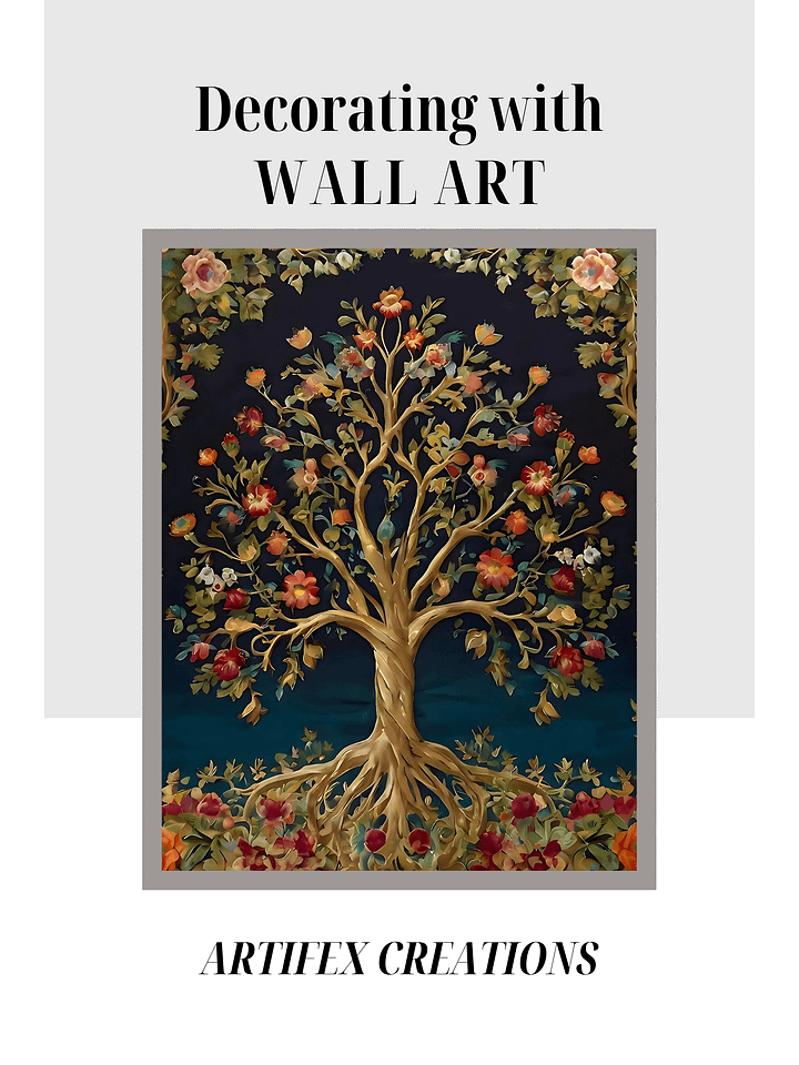 Indian Tree of Life Vintage Folk Art | Blossoming Tree | Floral Print Pichwai Painting | Bohemian Wall Art product image (2)