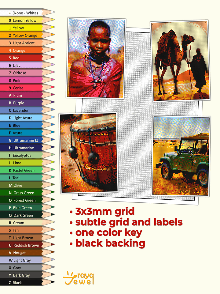 Pixel-Perfect Africa Coloring Book: Pixel Art Color By Number with 36 Illustrations product image (2)