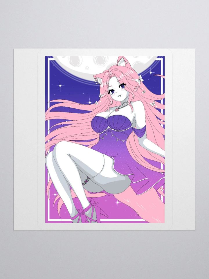 Moonlit Waifu Sticker Set (B & W) product image (1)