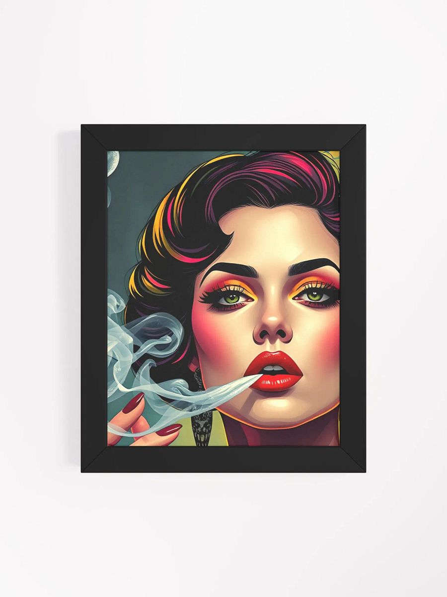Smoke & Style: Stylized Woman Framed Poster product image (4)