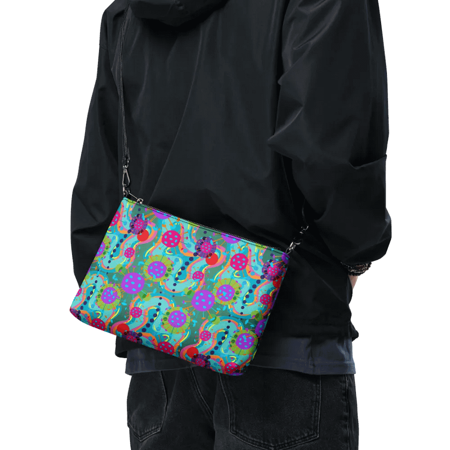 Vibrant techno All-Over Print Crossbody Bag for the tech enthusiasts product image (9)