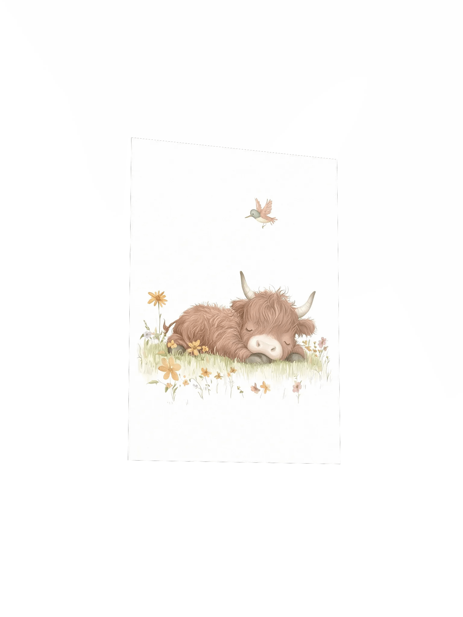 Sleeping Highland Cow Farmhouse Nursery Print product image (4)