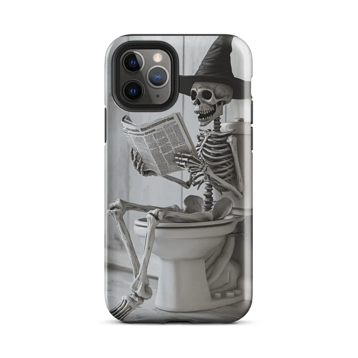 Whimsical Skeleton Toilet Reading iPhone® Tough Case product image (25)