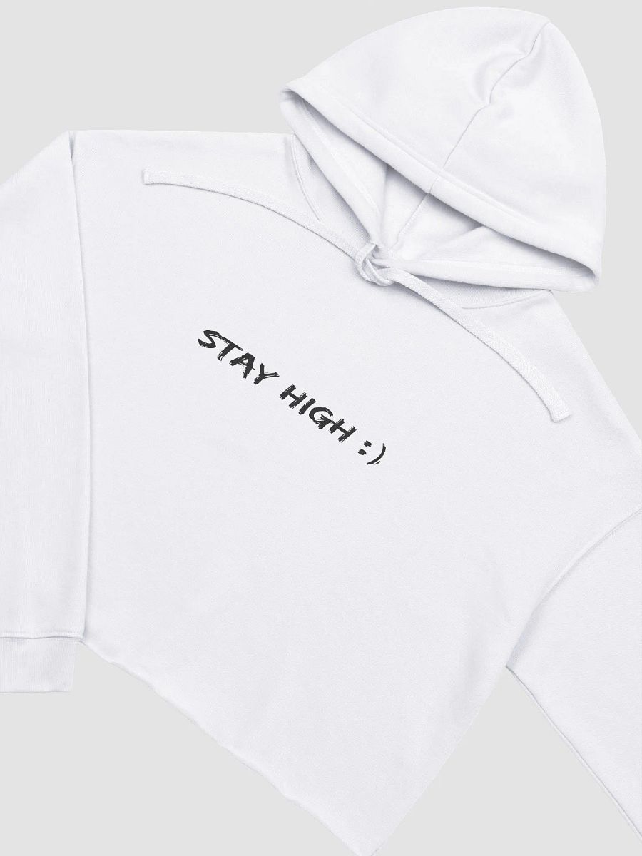 White Stay High Fleece Crop Hoodie product image (3)