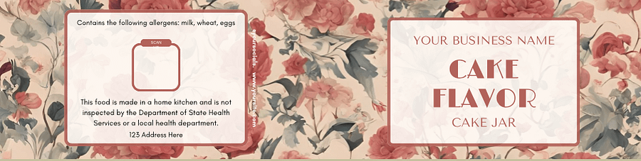 Vintage Rose Garden Cake Jar Label Templates product image (5)