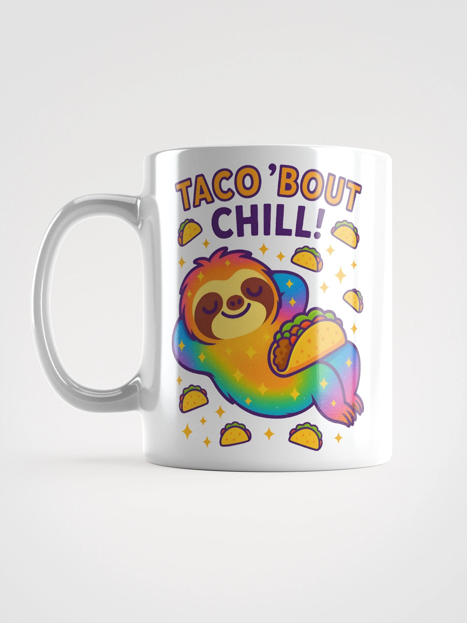Taco ’Bout Chill Mug – Funny Rainbow Sloth Coffee Cup for Taco Fans & Nap Enthusiasts product image (6)