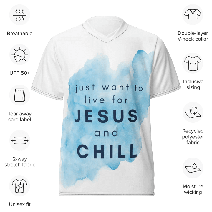 Live for Jesus and chill Unisex Sports Jersey product image (1)