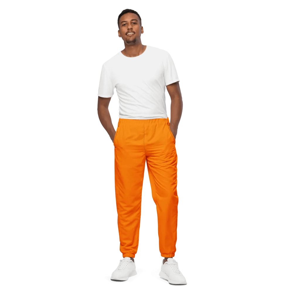 Plain Color Orange Track Pants product image (1)