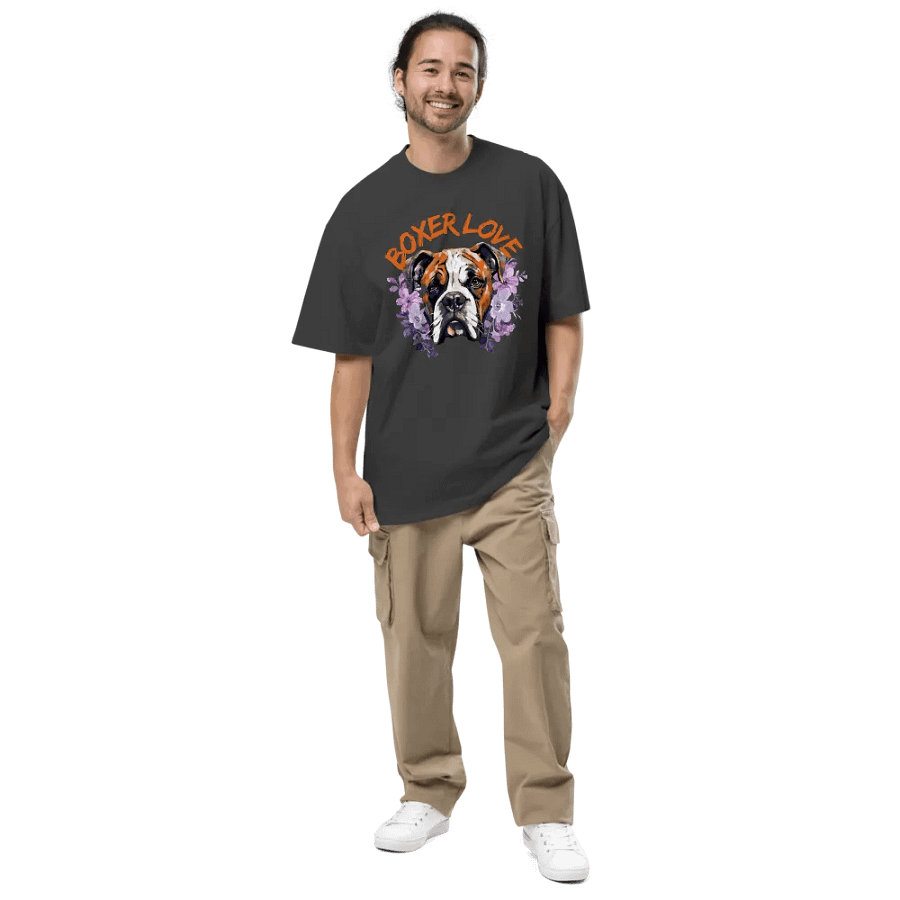 Floral Boxer Love Oversized Tee product image (4)
