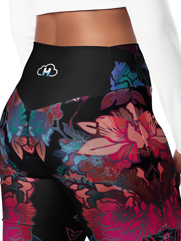 Black lace-flare leggings product image (2)