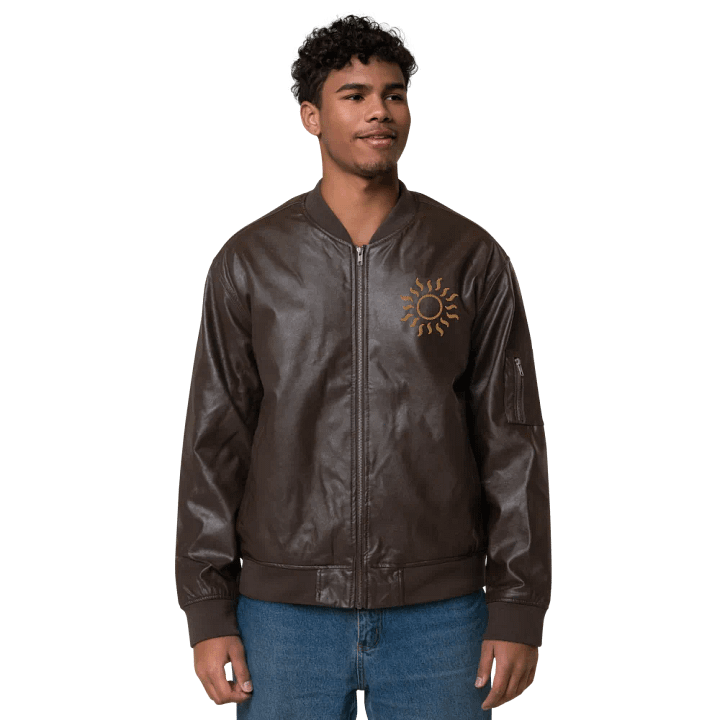 Solar Flare Brown Bomber Jacket product image (2)