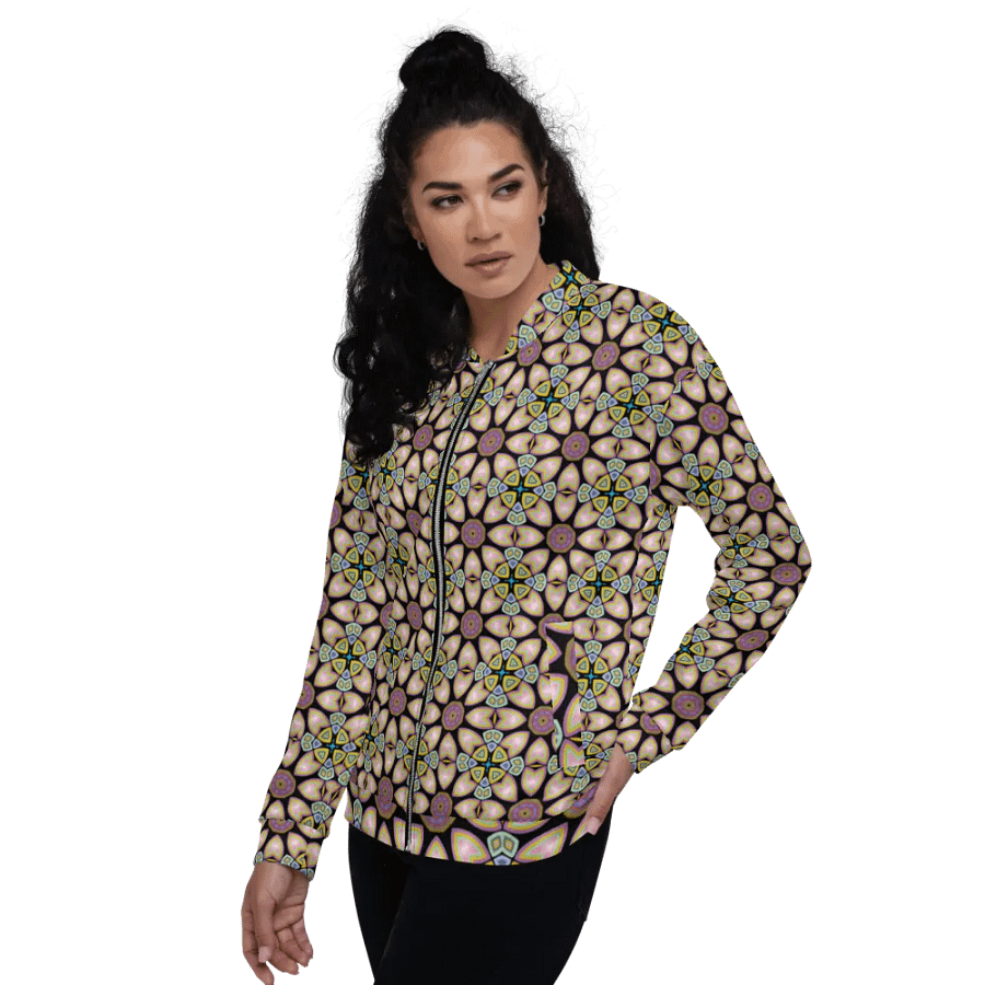 Fractal Batik Purple Bomber Jacket product image (11)